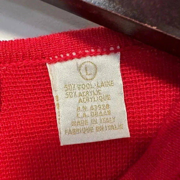 VINTAGE Women's John Henry Editions Sweater L, Red & Gold, Embroidery - Picture 4 of 16